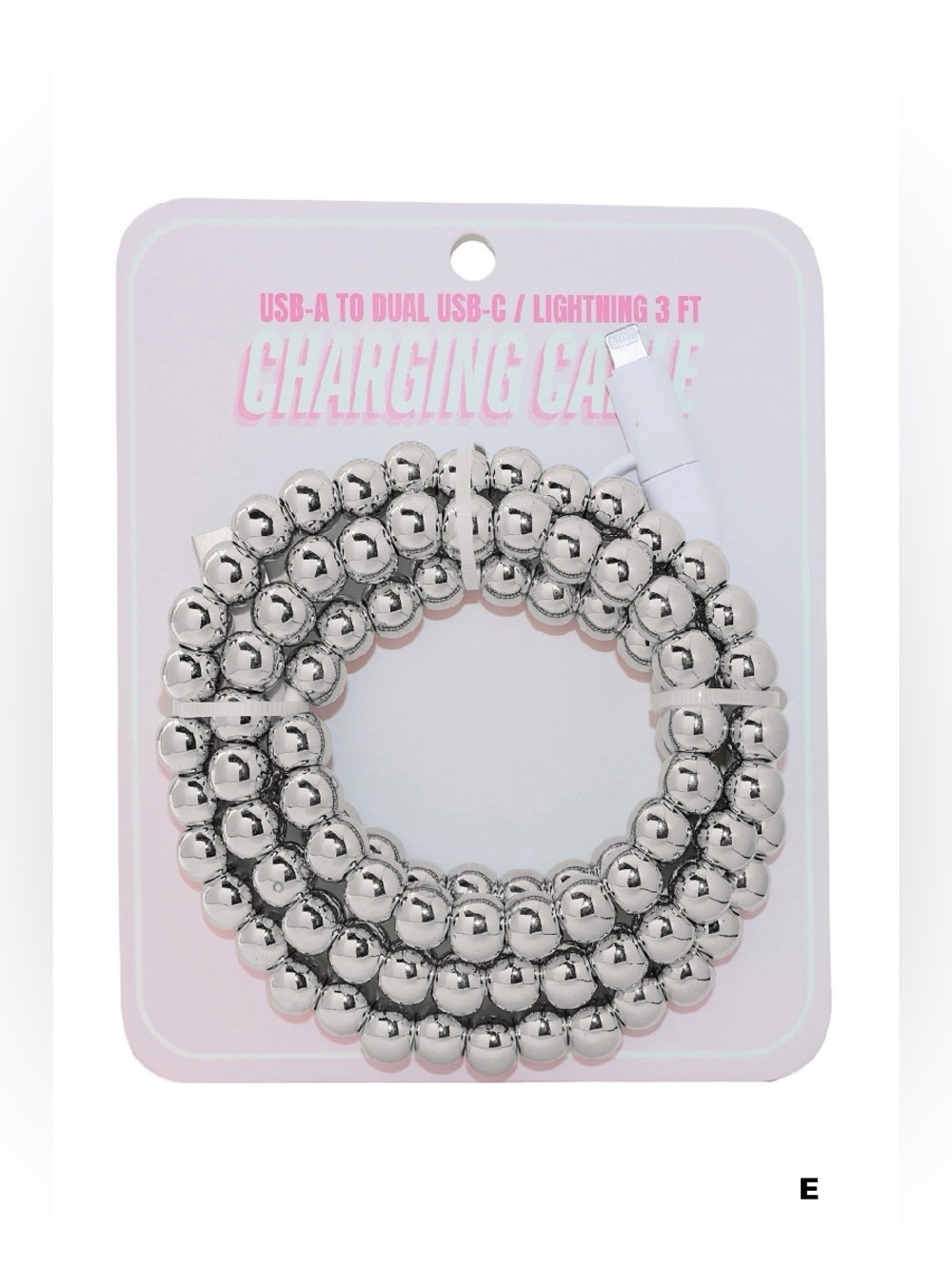 TIK TOK BEADED DUAL USB FAST CHARGING CABLE